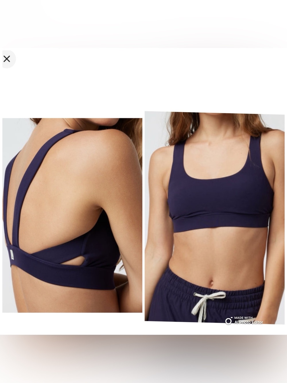 Vuori Stride Bra Atlantic Blue Color Size Large